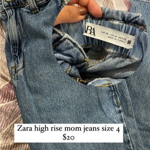 Zara high rise jeans size 4
